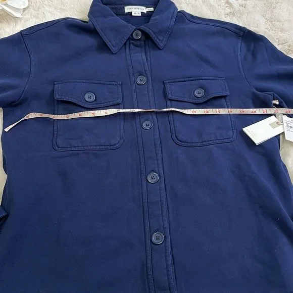 Good American Fleece Jacket in Blue Rinse Size 00/0 - Picture 11 of 14